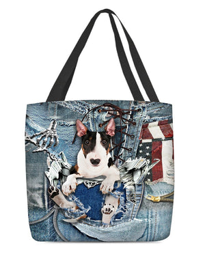 Bull Terrier-Ripped Jeans-Cloth Tote Bag