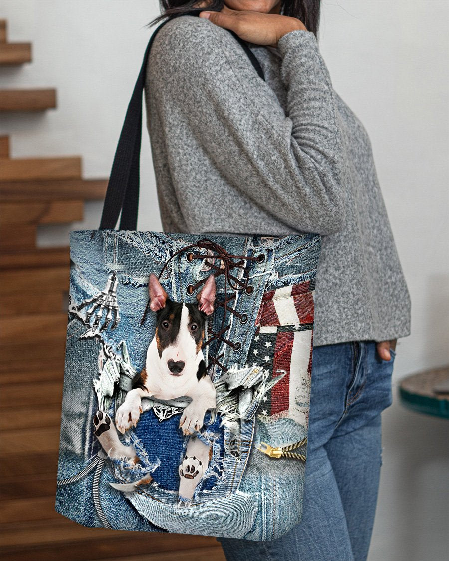 Bull Terrier-Ripped Jeans-Cloth Tote Bag