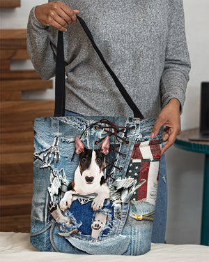 Bull Terrier-Ripped Jeans-Cloth Tote Bag