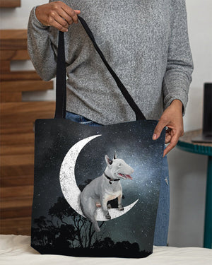 Bull Terrier-Sit On The Moon-Cloth Tote Bag