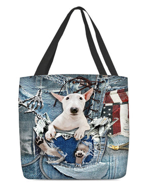 Bull Terrier1-Ripped Jeans-Cloth Tote Bag