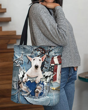 Bull Terrier1-Ripped Jeans-Cloth Tote Bag