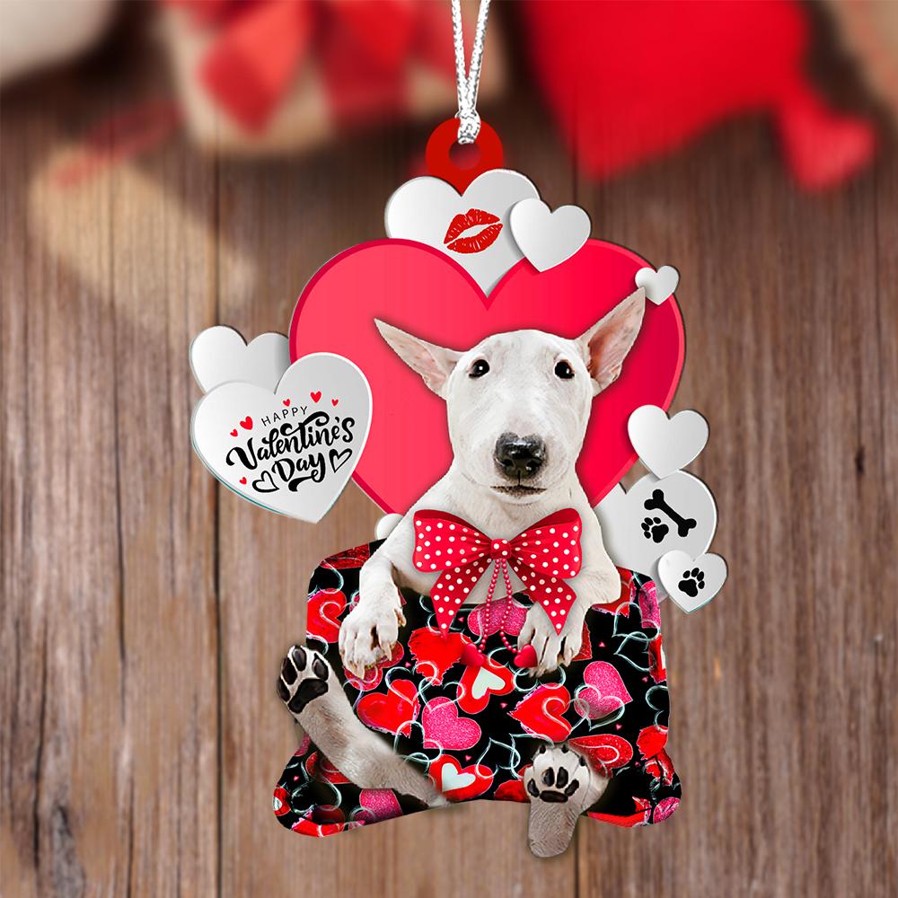 Bull Terrier Valentine's Day Sleeping Bag-Two Sides Ornament