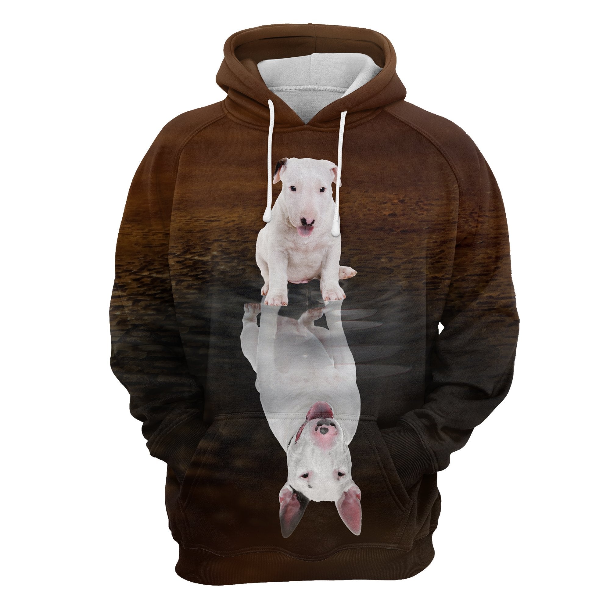 Cute Bull Terrier Reflection All Over Hoodie