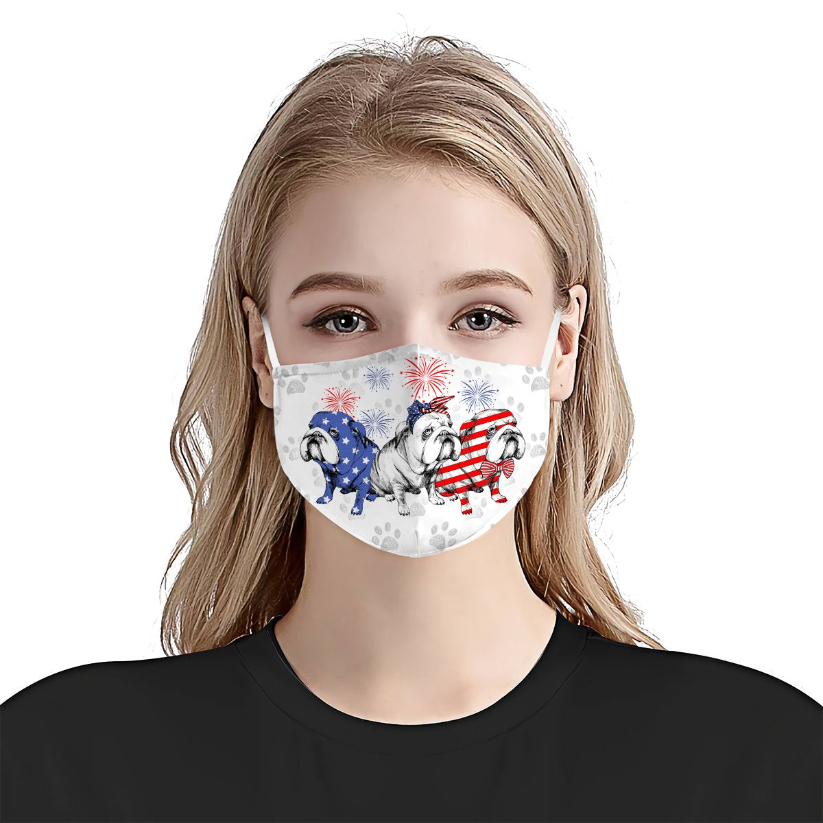 Bulldog 4th Of July EZ01 1405 Face Mask