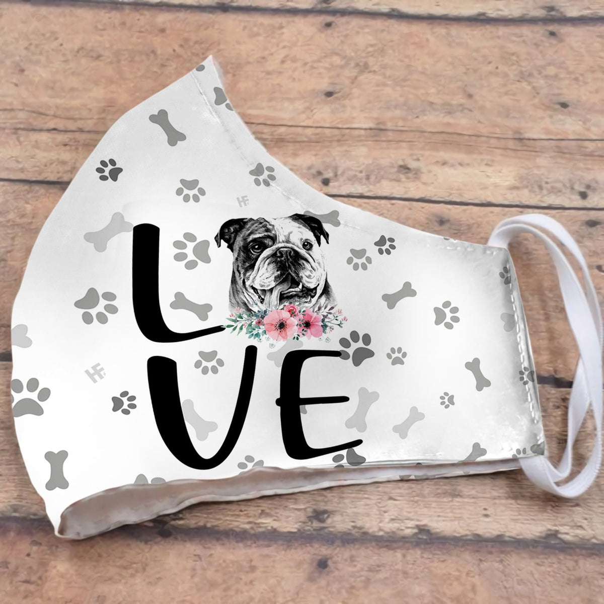 Bulldog Dog Love EZ01 2504 Face Mask