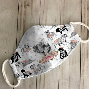 Bulldog Floral Vintage EZ07 3006 Face Mask