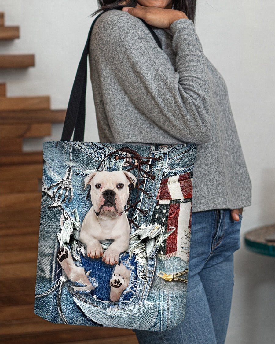 Bulldog-Ripped Jeans-Cloth Tote Bag