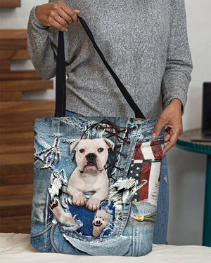 Bulldog-Ripped Jeans-Cloth Tote Bag