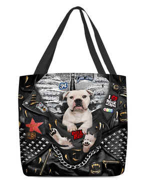 Bulldog-Rock Dog-Cloth Tote Bag