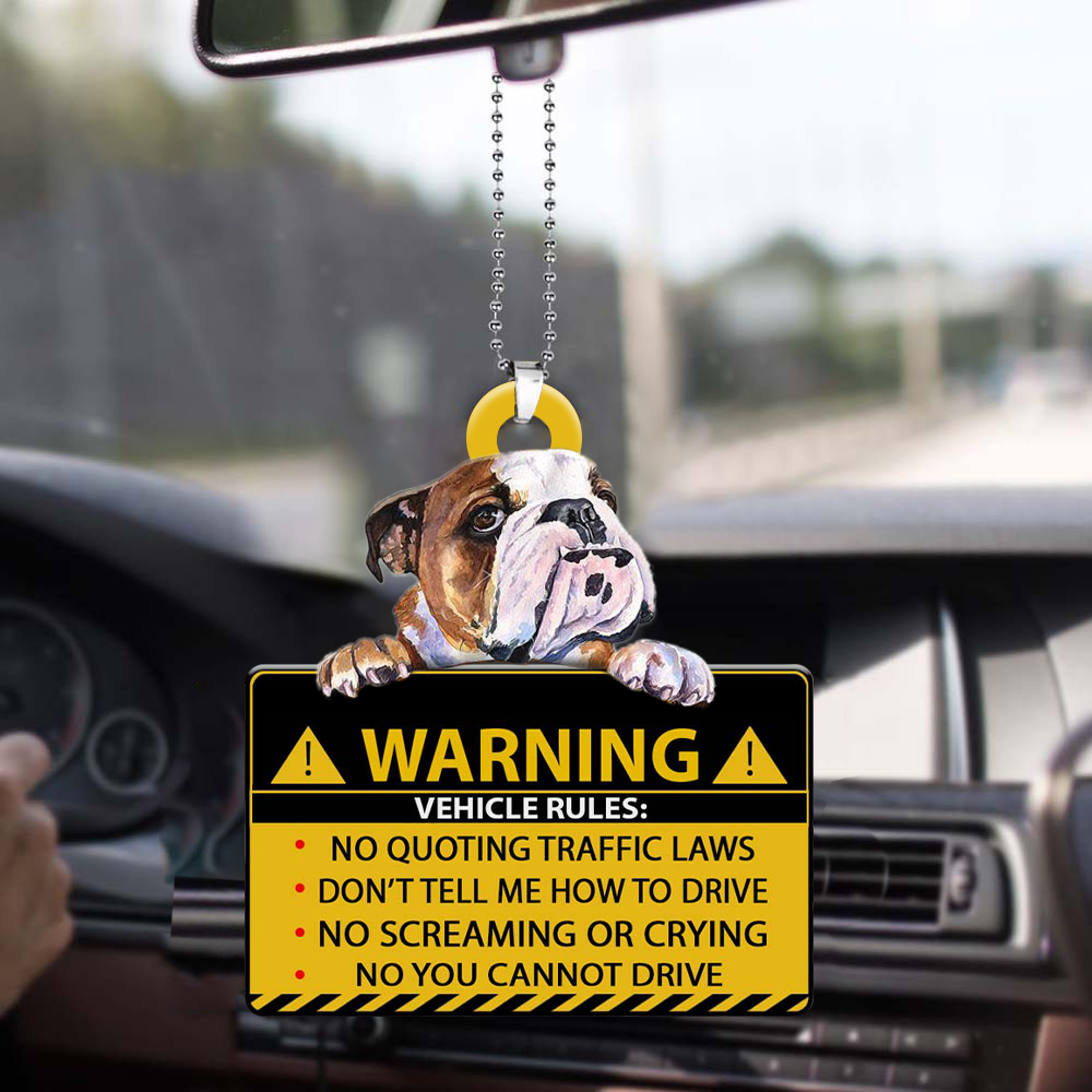 Bulldog-Vehicle Rules Two Side Ornament