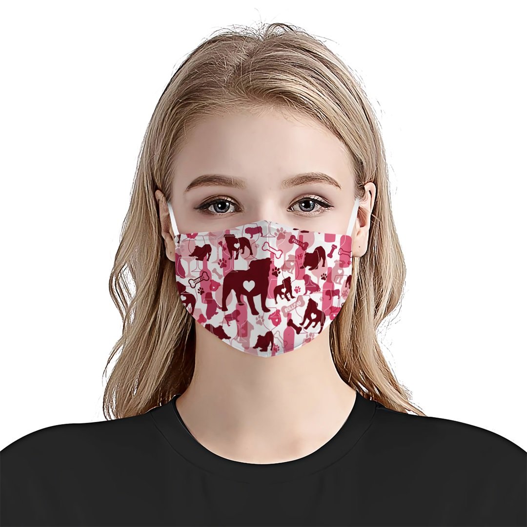 Bulldog &amp; Wine Pattern EZ07 2707 Face Mask