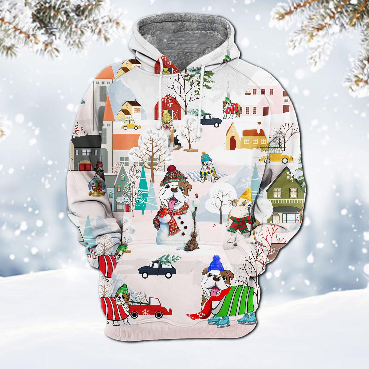 Bulldog-Winter Holiday Hoodie