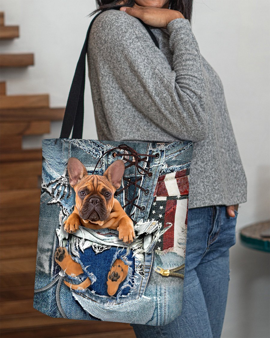 Bulldog1-Ripped Jeans-Cloth Tote Bag