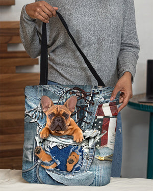 Bulldog1-Ripped Jeans-Cloth Tote Bag