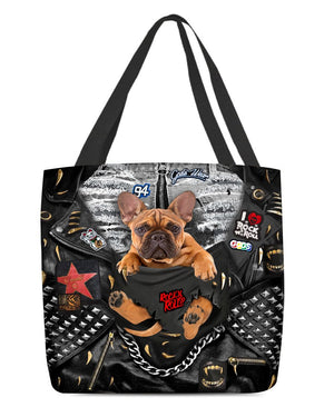 Bulldog1-Rock Dog-Cloth Tote Bag