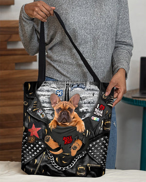 Bulldog1-Rock Dog-Cloth Tote Bag