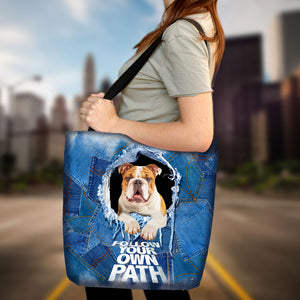 Bulldog2-Follow Your Own Path-Cloth Tote Bag