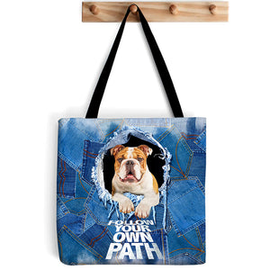 Bulldog2-Follow Your Own Path-Cloth Tote Bag