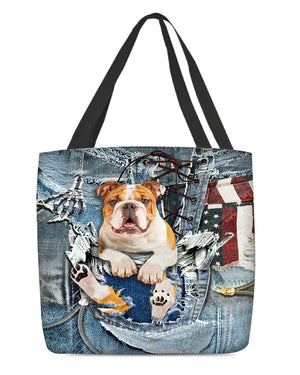 Bulldog2-Ripped Jeans-Cloth Tote Bag