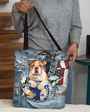 Bulldog2-Ripped Jeans-Cloth Tote Bag