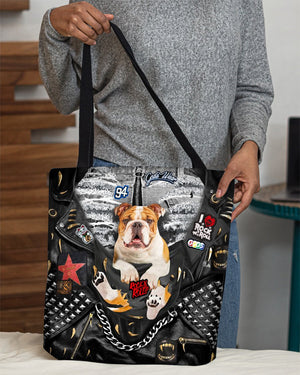 Bulldog2-Rock Dog-Cloth Tote Bag