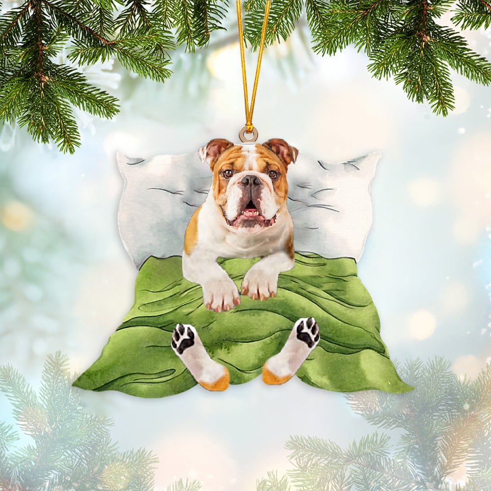 Bulldog2-Sleep time Two Sides Ornament