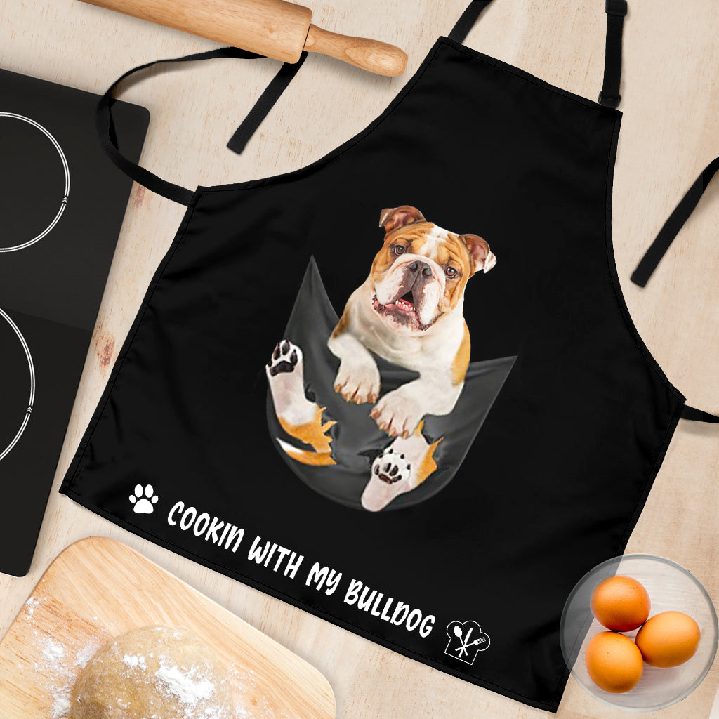 Bulldog2 Cookin' With Me Apron