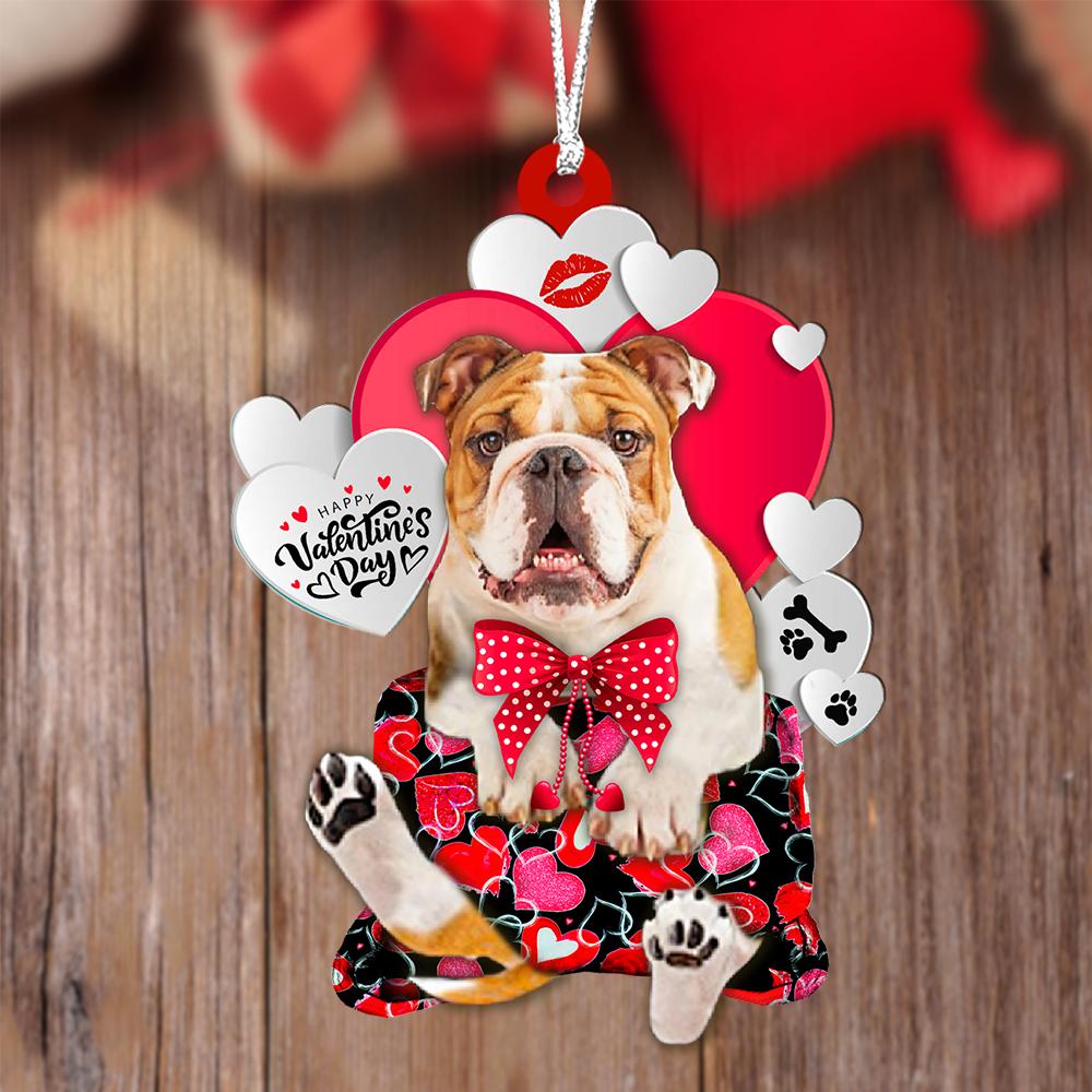 Bulldog2 Valentine's Day Sleeping Bag-Two Sides Ornament