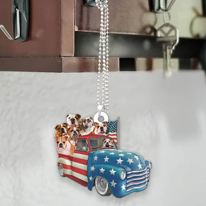 Bulldog Happy Independence Day Two Sides Ornament