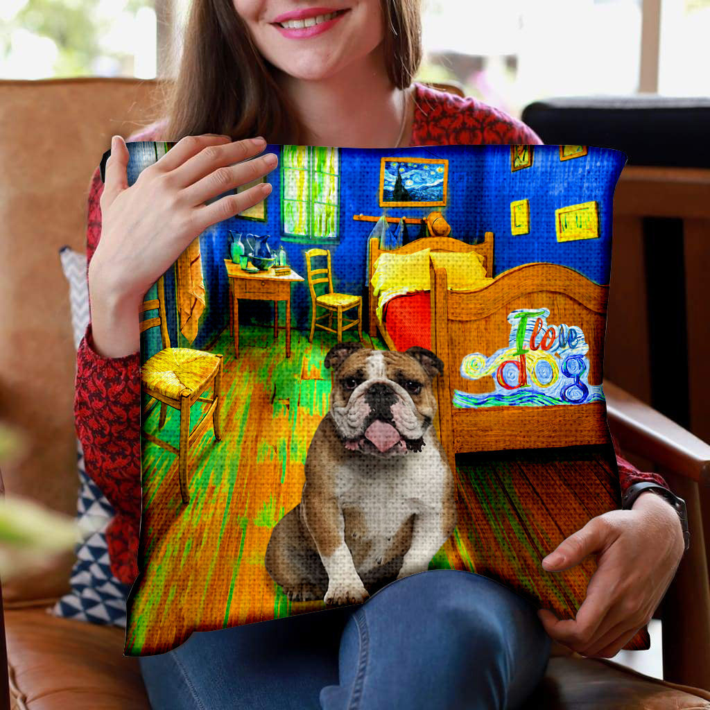 Bulldog In the Bedroom-Pillow Case