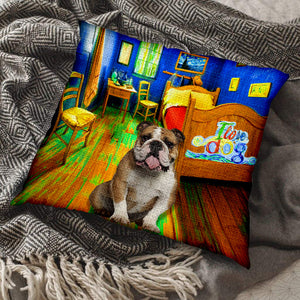 Bulldog In the Bedroom-Pillow Case