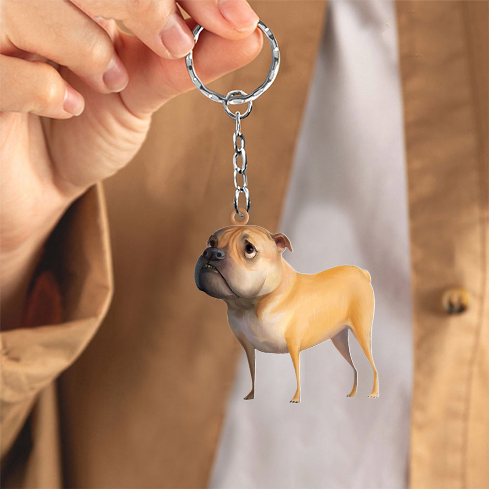 Bulldog Mix-Look at me flat Acrylic Keychain