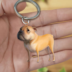 Bulldog Mix-Look at me flat Acrylic Keychain