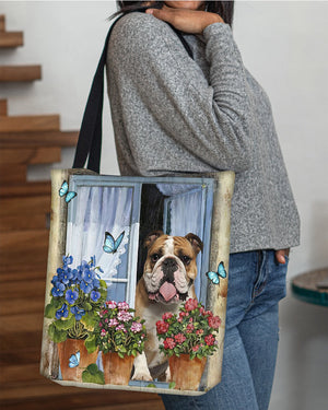 Bulldog Today I Choose Joy-Cloth Tote Bag