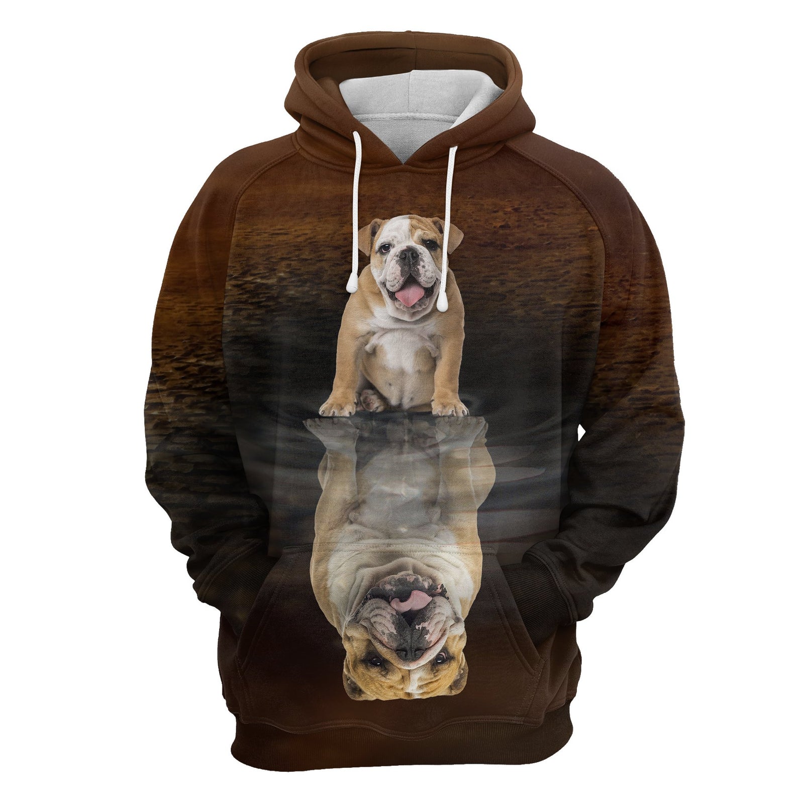 Cute Bulldog Reflection All Over Hoodie