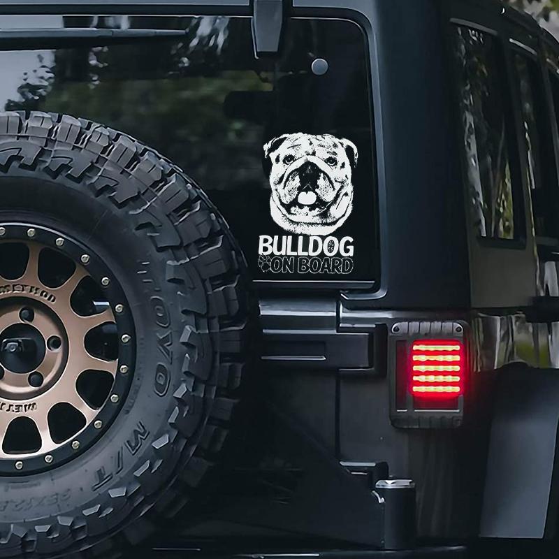 Bulldog on Board-Car Window Sticker-Dog Sign Decal