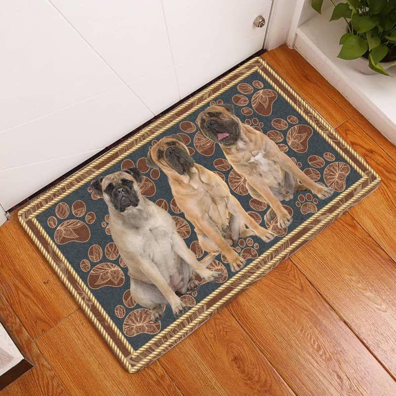 Bullmastiff-Flower Paw Doormat