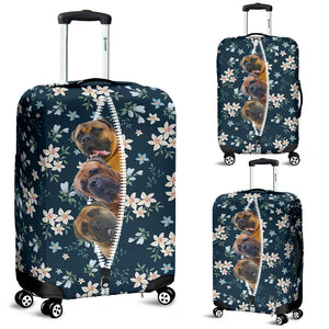 Bullmastiff-Flowers-Luggage covers