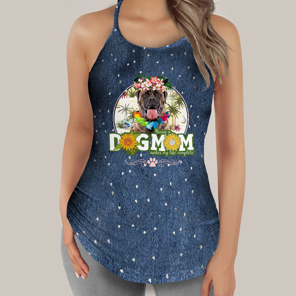 Bullmastiff-Hawaii beach Dog Mom Tank Top