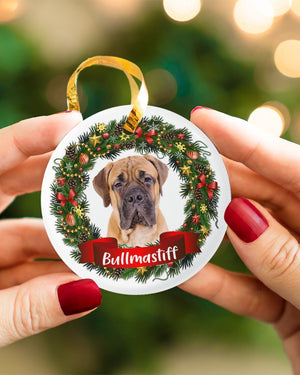 Bullmastiff-Noel Circle-Two Sided Ornament