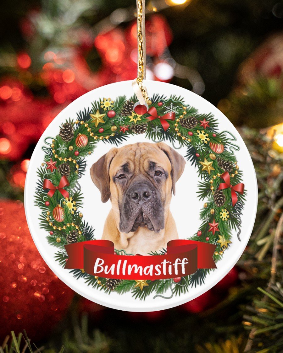 Bullmastiff-Noel Circle-Two Sided Ornament