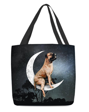 Bullmastiff-Sit On The Moon-Cloth Tote Bag