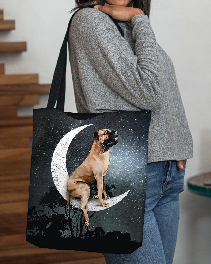 Bullmastiff-Sit On The Moon-Cloth Tote Bag