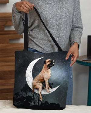 Bullmastiff-Sit On The Moon-Cloth Tote Bag