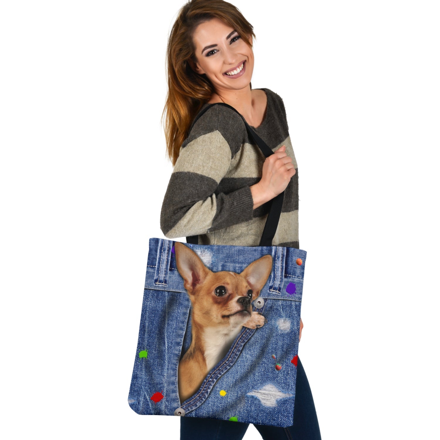 CHIHUAHUA-The Rainbow-Cloth Tote Bag