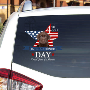 CHOCOLATE Labrador-Independent Day2 Car Sticker