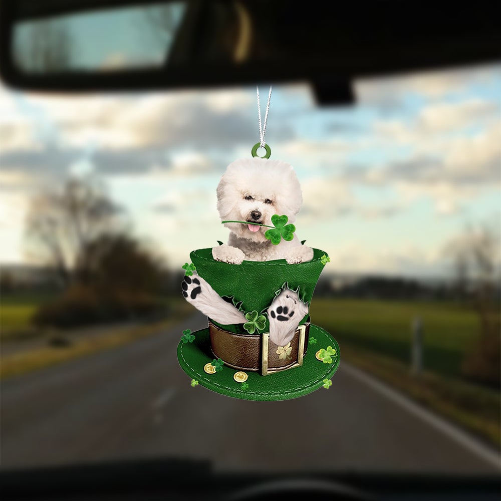 CREAM Bichon Frise-Patrick Hat-Two Sided Ornament