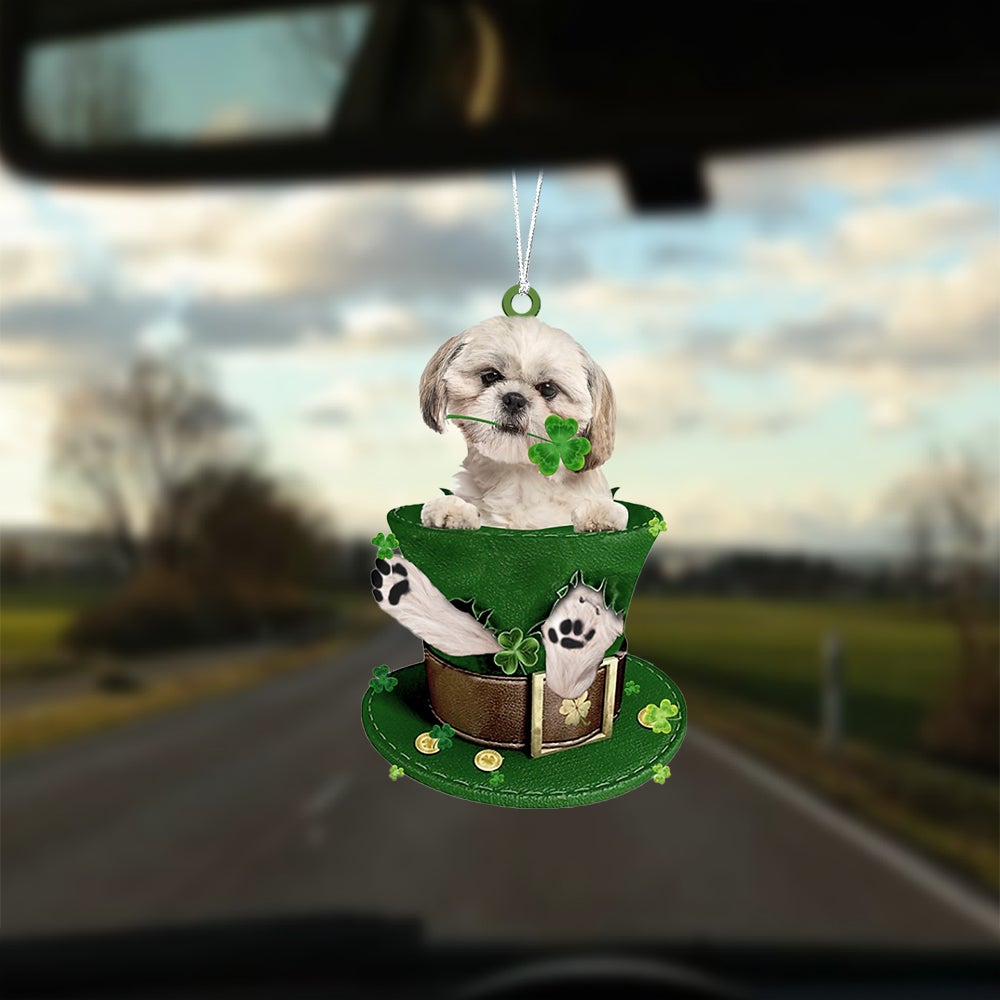 CREAM Shih Tzu-Patrick Hat-Two Sided Ornament