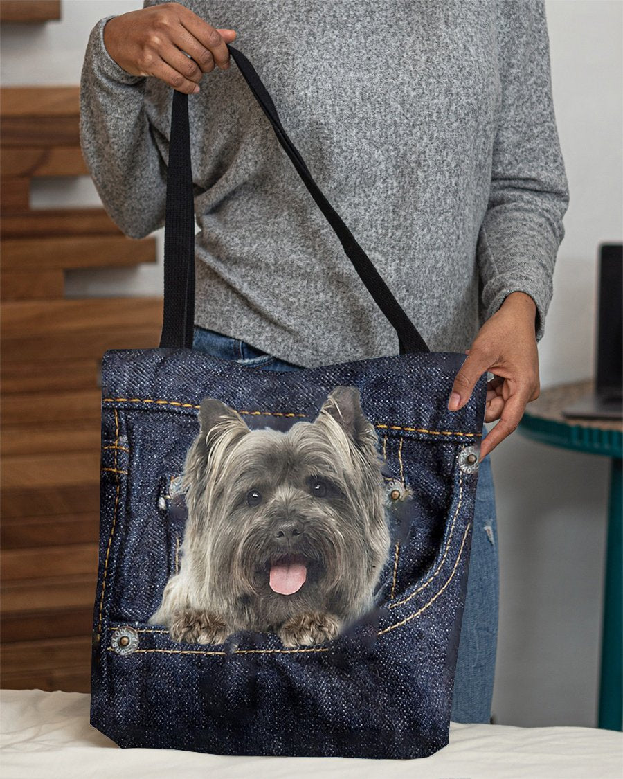 Cairn Terriers-Dark Denim-Cloth Tote Bag